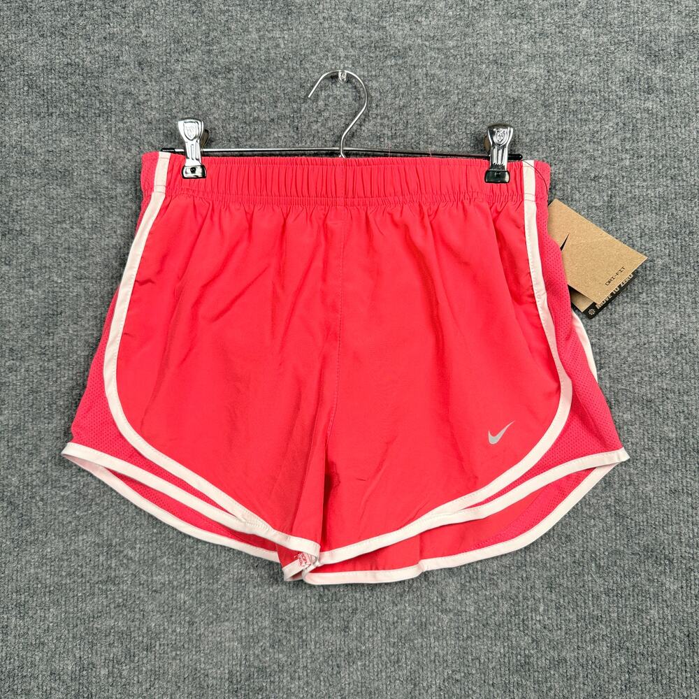 New Nike Womens Sz Small Brief Lined Running Shorts Red Elastic Waist CU8890-665